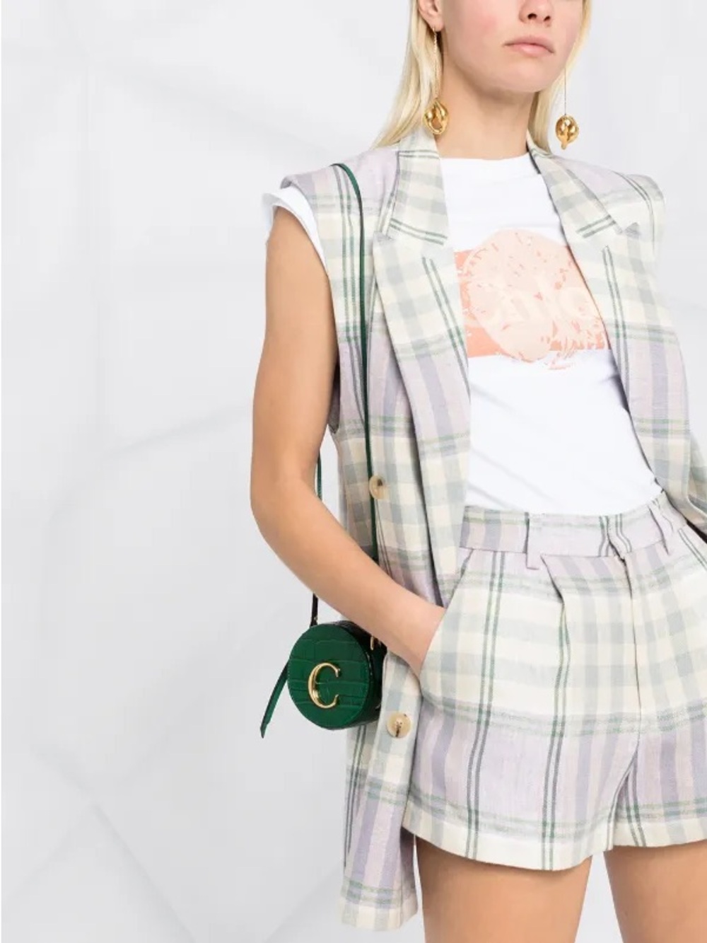 Marant Étoile Checked Linen Shorts
